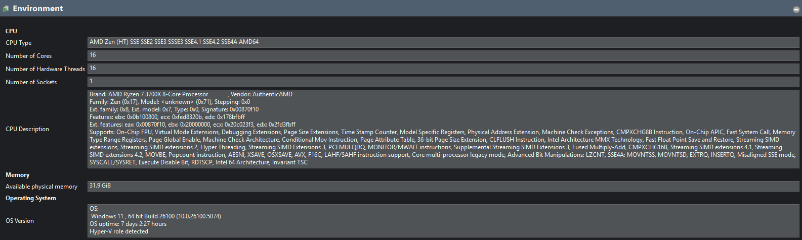 JFR Recording - Environment